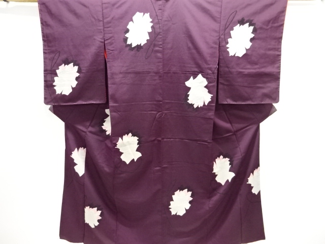 JAPANESE KIMONO / ANTIQUE OMESHI / TAISHO ROMAN STYLE / WOVEN FLOWER